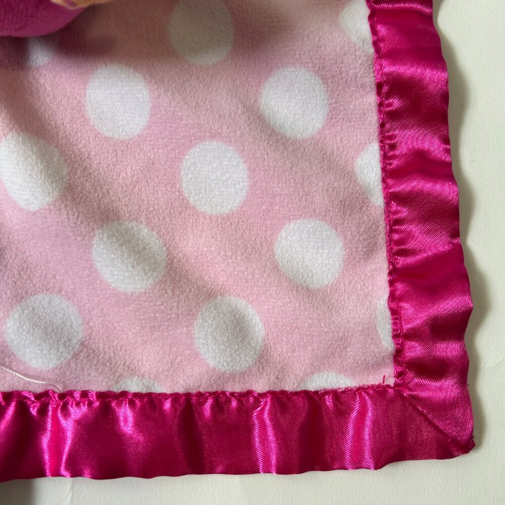 Circo Target Pink Owl Baby Lovey Polka Dot Plush Security Blanket Satin Trim - Picture 5 of 14